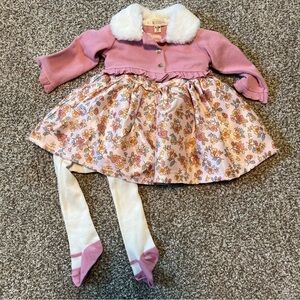 Baby Pink Floral Dress Set